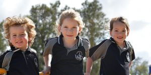 students on playground
